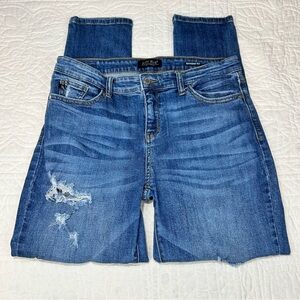 Judy Blue Boyfriend Fit Jeans Distressed Stretch Denim Pants Women’s Size 13/31